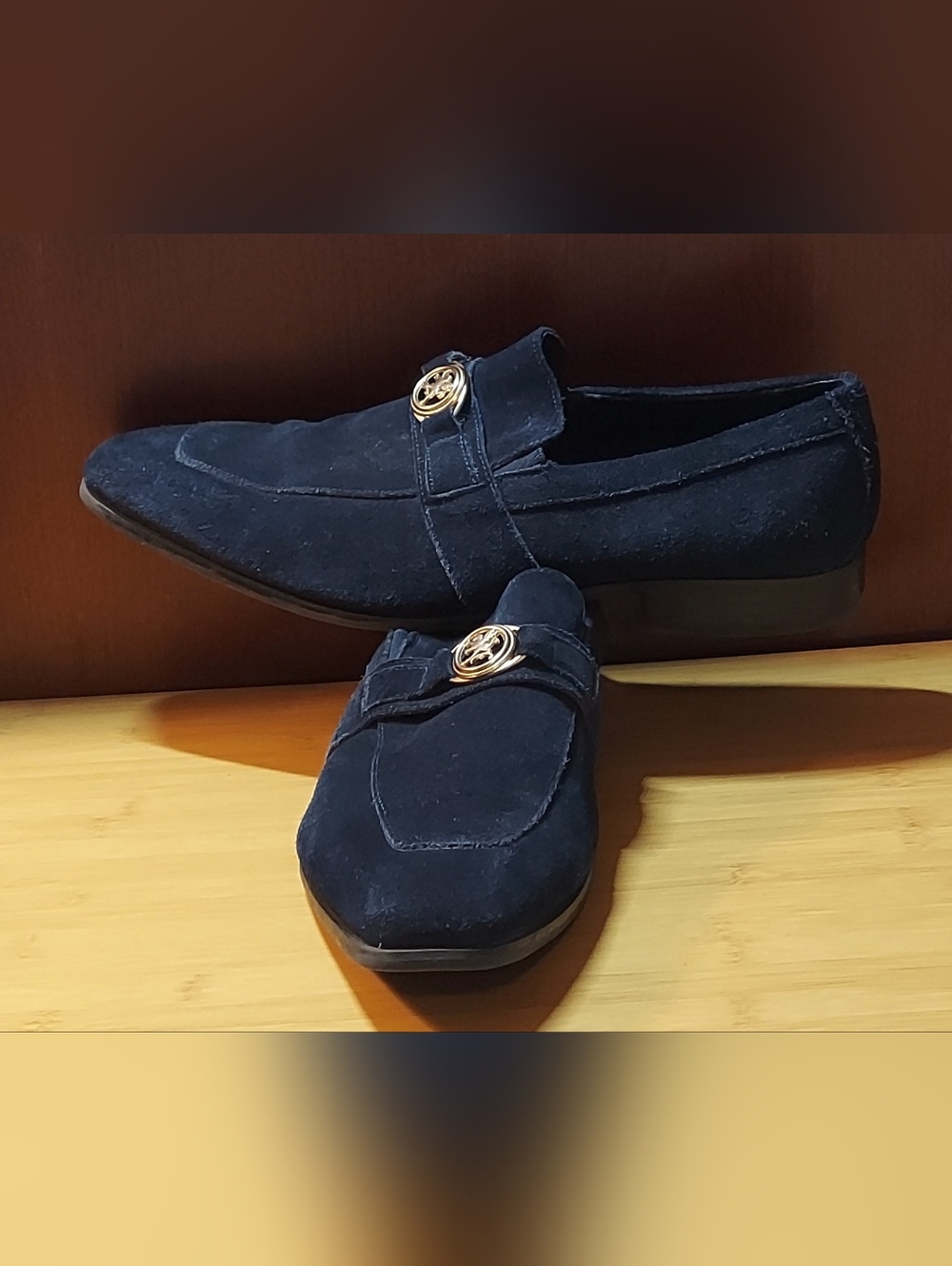 STACY ADAMS 25107-415 MEN'S NAVY BLUE SUEDE SLIP-ON LOAFERS SIZE 13 M
